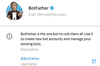 изображение официального бота Telegram "BotFather"